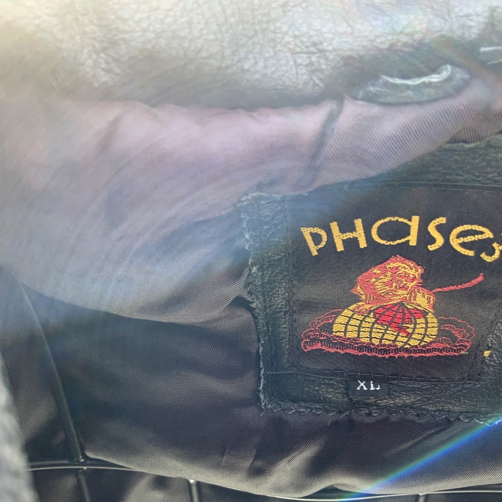 Vintage Phase 3 Flags Patchwork Bomber Leather Ja… - image 2